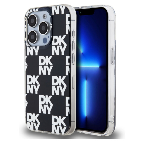 DKNY PC/TPU Checkered Pattern kryt iPhone 15 Pro černý