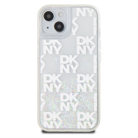 Zadní kryt DKNY Liquid Glitter Checkered Pattern pro Apple iPhone 15, transparentní