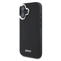 Pouzdro Dkny iPhone 16 6,1 černé pevné pouzdro Plain Silver Logo MagSafe