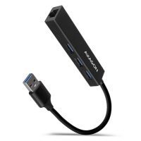 AXAGON HMA-GL3A, USB 3.2 Gen 1 hub, porty 3x USB-A + Gigabit Ethernet, kovový, kabel USB-A 20cm