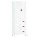 vidaXL Skříň highboard lesklá bílá 69,5 x 34 x 180 cm kompozitní dřevo