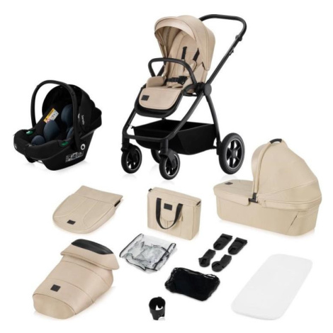 Lionelo - Kombinovaný kočárek 3v1 MERIL Beige Sand 5903771720144