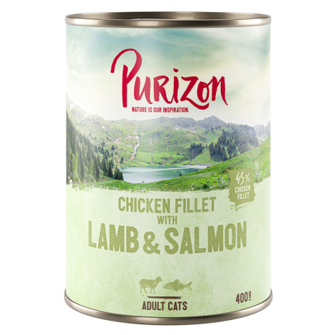 Purizon konzervy, 6 x 200 / 6 x 400 g za skvělou cenu! - Adult - bezobilné kuřecí filet s losose