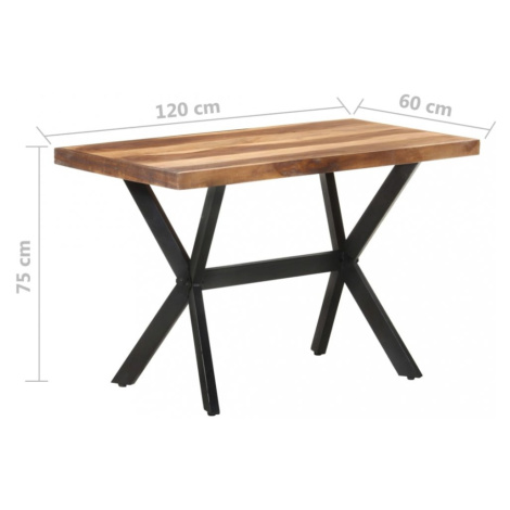 Jídelní stůl masivní dřevo / ocel Dekorhome 200x100x75 cm,Jídelní stůl masivní dřevo / ocel Deko vidaXL