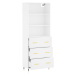 vidaXL Skříň highboard bílá 69,5 x 34 x 180 cm kompozitní dřevo