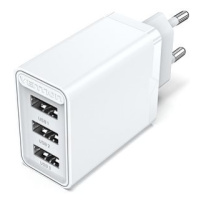 Vention 3-port USB Wall Charger (12W/12W/12W) White