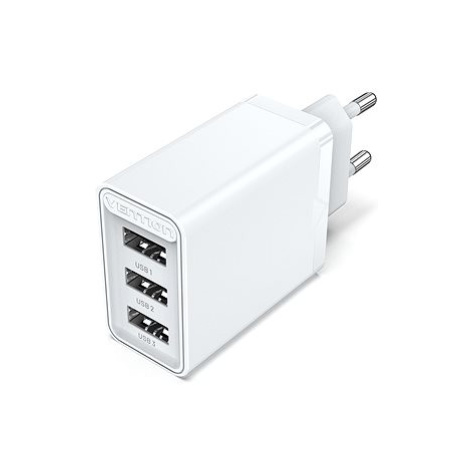 Vention 3-port USB Wall Charger (12W/12W/12W) White