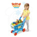 HračkyZaDobréKačky Dětský nákupní vozík s příslušenstvím, 56 dílů modrý