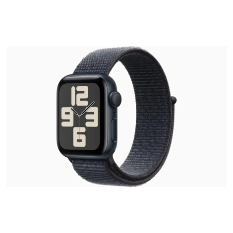 Apple Watch SE GPS 44mm Temně inkoustový hliník s inkoustově fialovým provlékacím sportovním řem