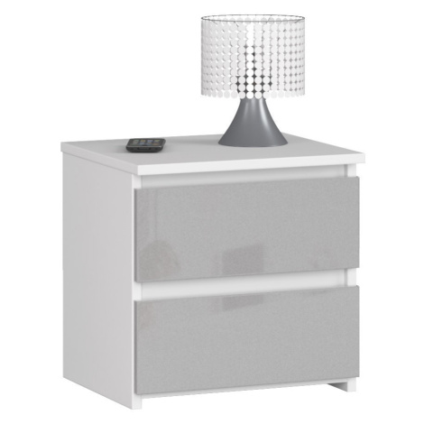 Ak furniture Noční stolek CL2 40 cm bílý/šedý