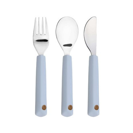 Lässig Cutlery with Silicone Handle Happy Rascals Smile sky blue 3 ks