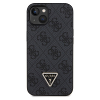 Zadní kryt Guess PU 4G Strass Triangle Metal Logo + Crossbody popruh pro Apple iPhone 15, black