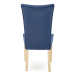 Jídelní čalouněná židle VERMONT - masiv, látka, modrá