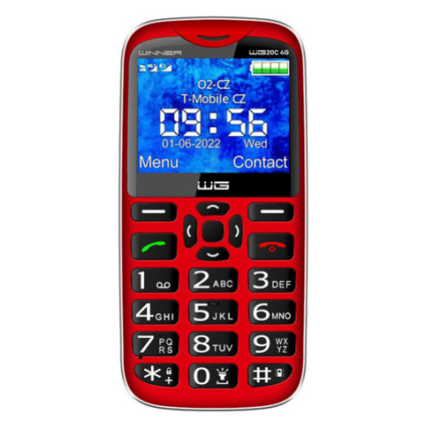 Tlačítkový telefon Winner WG20C, 128 MB, červený Winner Group