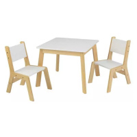 KidKraft Moderní set stůl a 2 židle bílé
