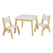 KidKraft Moderní set stůl a 2 židle bílé