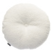 Dekoria Sametový polštář s knoflíkem, bílá, ⌀37 cm, Teddy, 702-80