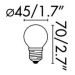 FARO LED žárovka G45 E27 4W filament AMBER DIM 2200K