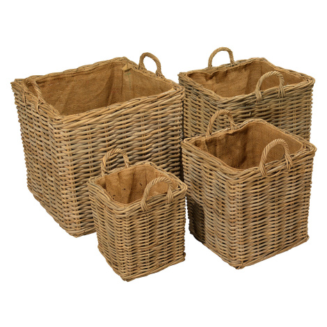 DEOKORK Ratanový koš ŠEDIVÝ Střední koš 58 × 55 cm