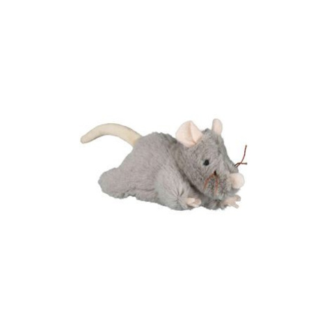 Hračka kočka myš šedá plyšová robustní 15cm Trixie