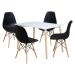 Jídelní set FARUK, stůl 120x80 cm + 4 židle, bílý/černý