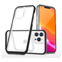 Průhledné silikonové pouzdro 3v1 pro iPhone 14 Pro Max s rámečkem černé