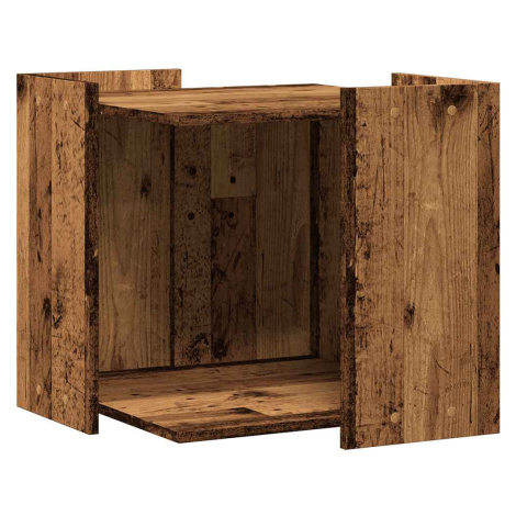 vidaXL Skříňka na kočičí záchod old wood 53x53x51 cm kompozitní dřevo