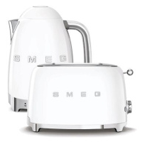 SMEG 50's Retro Style Konvice 1,7l LED bílá + topinkovač 2x2 bílý 950W