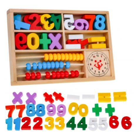 Dřevěná souprava 3v1 pro učení matematiky a hodin Toys Group