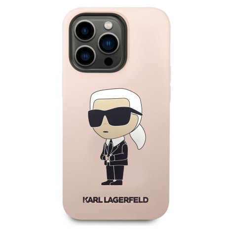 Zadní kryt Karl Lagerfeld Liquid Silicone Ikonik NFT pro Apple iPhone 14 Pro, pink