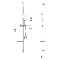 MEXEN/S DS22 posuvný sprchový set, černá 785224583-70