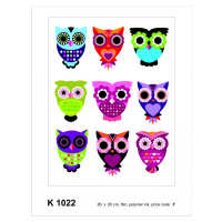 K 1022 AG Design Samolepicí dekorace - samolepka na zeď - Owls, velikost 65 cm x 85 cm