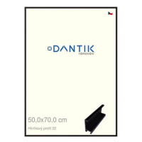 DANTIK rámeček 50 × 70, ALU profil 7022 Černý matný plexi čiré