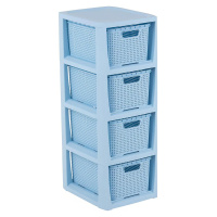 Regál se 4 šuplíky Rattan Blue BRANQ