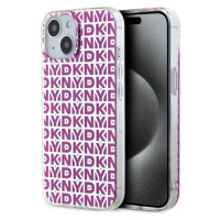 DKNY PC/TPU Repeat Pattern kryt iPhone 15 růžový