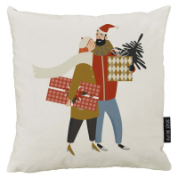 Povlak na polštář s vánočním motivem 45x45 cm Christmas Couple – Butter Kings