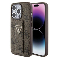 Pouzdro Guess Grip Stand Triangle Strass Pro Iphone 15 Pro Hnědé