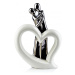 Mondex Keramická dvojice v srdci MIA Figura stříbrno-bílá