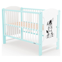NEW BABY Dětská postýlka New Baby ELSA Zebra bílo-mátová