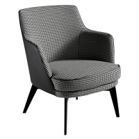 Estila Moderní křeslo Vita Naturale vzorované houndstooth černo-bílé 82cm