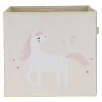 Dětský textilní box Unicorn dream bílá, 32 x 32 x 30 cm