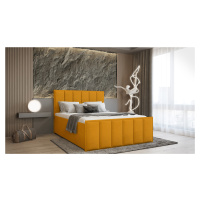 SFAB Kontinentální čalouněná postel VERONA (160x200 cm) Látka Velutto: Velutto 08 - Hořčicová