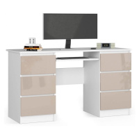 Ak furniture Psací stůl A-11 135 cm bílý/cappuccino