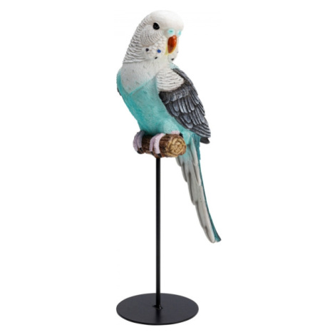 KARE Design Soška Papoušek Cockatoo - modrý, 38cm