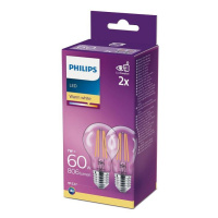 Philips SADA 2x LED Žárovka Philips A60 E27/7W/230V 2700K