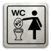 Accept Piktogram "zákaz vhazování předmětů do WC II" (80 × 80 mm) (stříbrná tabulka - černý tisk