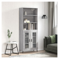 vidaXL Skříň highboard šedá sonoma 69,5 x 34 x 180 cm kompozitní dřevo