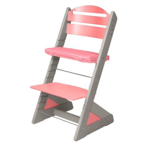 Dětská rostoucí židle JITRO PLUS šedo - růžová