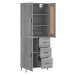 vidaXL Skříň highboard šedá sonoma 69,5 x 34 x 180 cm kompozitní dřevo