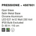 NOVA LUCE závěsné svítidlo PRESSIONE opálové sklo saténová kovová základna chromovaný hliník E27